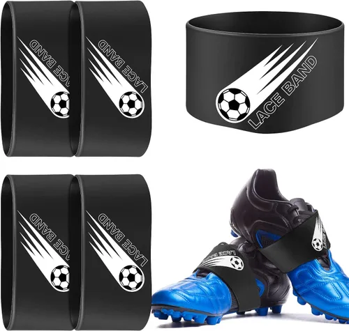 Vista 23 de Patelai 4 piezas de cubierta de cordón para tacos de fútbol, banda de zapato de fútbol, cubierta de zapato de fútbol, bandas de taco de fútbol