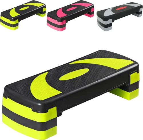 Vista 10 de ZENY Plataforma aeróbica de 31 pulgadas, escalón de entrenamiento ajustable con elevadores estables, escaladores de pie para ejercicio en casa