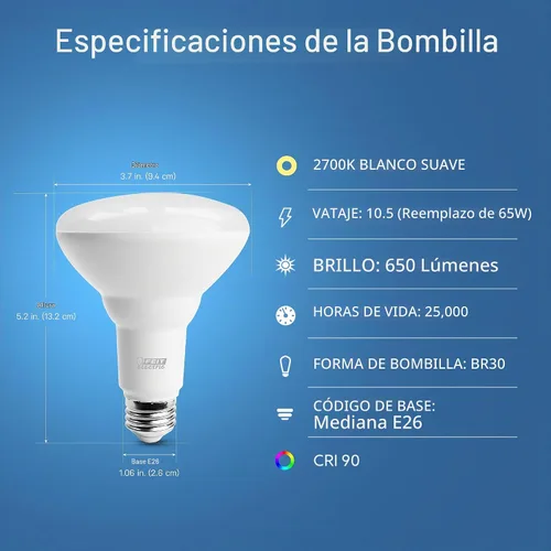 Vista 2 de Feit Electric BR30 - Bombilla de inundación inteligente, color blanco suave Blanco suave (2700K Soft White)