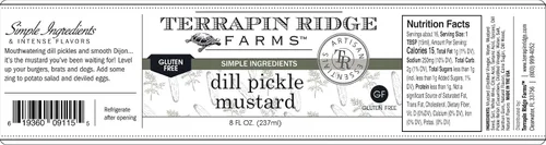 Vista 2 de Terrapin Ridge Farms Dill Pickle Mustard - Un frasco de 8 onzas