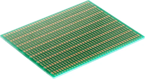 Vista 4 de BB2 BusBoard-2, patrón en zigzag, PCB de 1 cara, máscara de soldadura, tamaño 2 = 3.937 x 3.150 in (3.94 x 3.15 pulgadas)