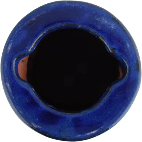 Vista 4 de Esschert Design Baño para pájaros en pedestal con pájaro, cerámica, azul, 18 "H