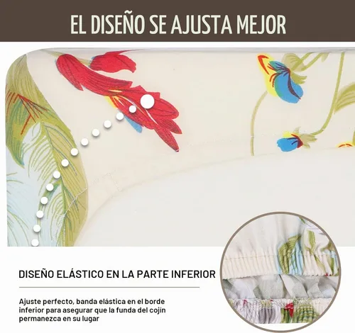 Vista 7 de SearchI Fundas de cojín elásticas impresas para sofá, fundas de cojín de repuesto para sofá, protector de muebles suave con parte inferior elástica