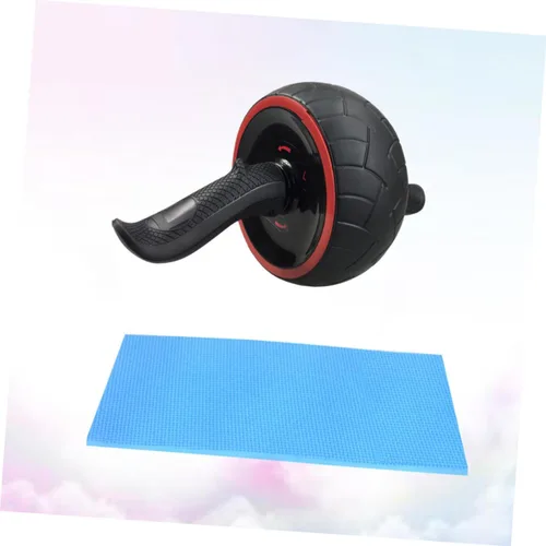 Vista 3 de Rueda de rodillo de goma para abdominales con alfombrilla gruesa para entrenamiento muscular silencioso y abdominal, dispositivo de fitness