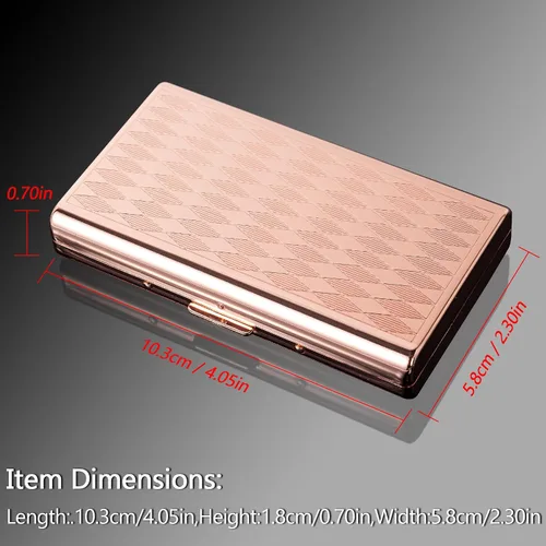 Vista 2 de Estuche Goshentech Retro de Metal en Forma de Rombos con Patrón Espacial, Capacidad para 14, Metal Chapado en Oro Rosa, Doble Cara, Estuche