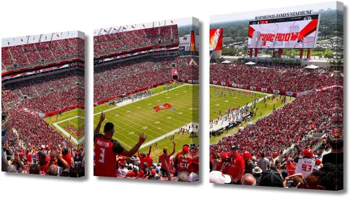 Vista 30 de TUMOVO MetLife Stadium - Decoración de pared de Nueva York, 3 piezas, lienzo, arte de pared para decoración del hogar, juegos de fútbol americano
