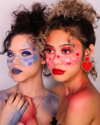 Vista 3 de Aretes de corazón para mujer, hipoalergénicos, con cuentas, bohemios, hechos a mano, con cuentas de corazón rojo, colgantes, para el día de San