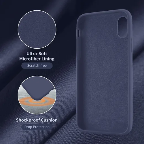 Vista 5 de Cordking - Carcasas para iPhone XR, de silicona muy delgada, a prueba de golpes, con forro de microfibra suave a prueba de rayones, de 6.1 pulgadas