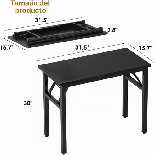 Vista 3 de Need Escritorio pequeño plegable para computadora, mesa de escritura