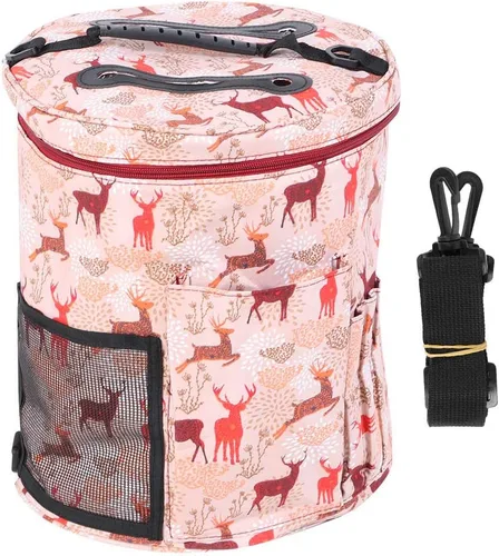 Vista 10 de QANYEGN Bolsa de almacenamiento de hilo, cuchillo portátil, bolsa de almacenamiento de micro ganchillo, para ganchillo, madejas de hilo, alicates