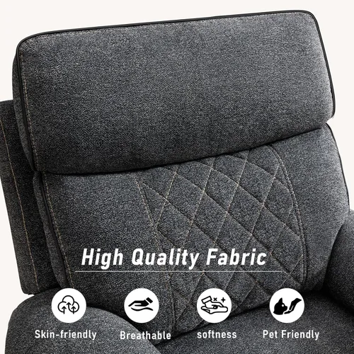 Vista 5 de HAOMARKETS Silla reclinable eléctrica, sillón reclinable eléctrico de tela suave con portavasos de metal, sillas reclinables de alta resistencia