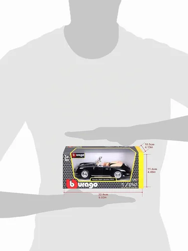 Vista 8 de Bburago 2011 Bijoux Escala 1:24 Negro Porsche 356B Cabriolet (1961)