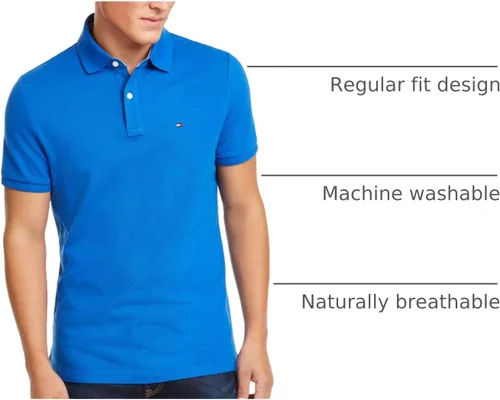 Vista 111 de Tommy Hilfiger Polo de piqué de algodón de manga corta para hombre en ajuste regular