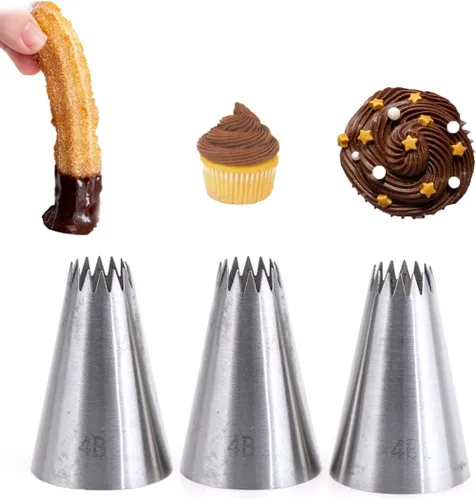 Vista 17 de Juego de puntas de tuberías para decoración de pasteles, puntas grandes de 1M 1A 2A 2D 4B