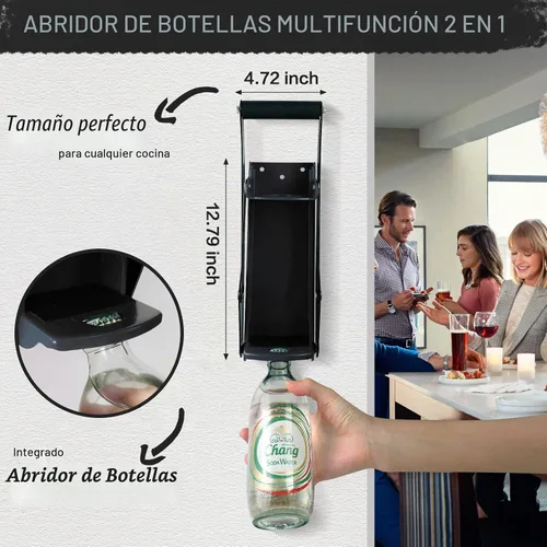 Vista 2 de Trituradora de latas de metal de 16 onzas, trituradora de pared resistente para seltzer de aluminio, refrescos, latas de cerveza y botellas
