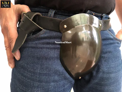 Vista 3 de Protector de entrepierna de acero SCA medieval SCA para hombre, Codpiece del siglo XV