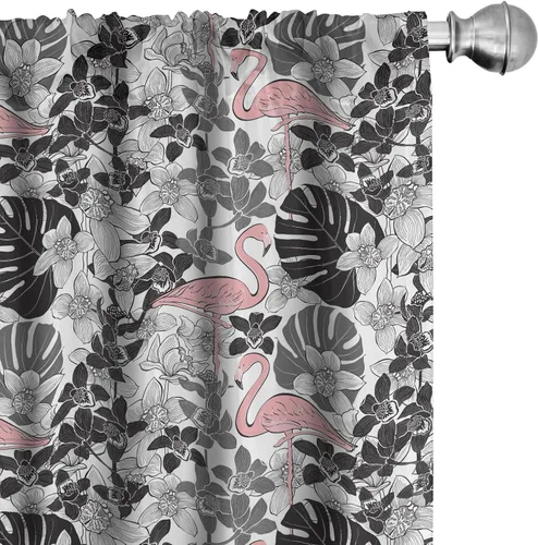 Vista 11 de Lunarable Cortinas con estampado de madera, madera natural rústica con rayas, patrón abstracto ovalado, tema de carpintería, tratamientos