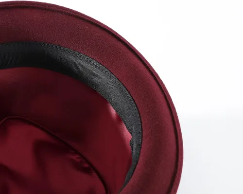Vista 20 de Home Prefer Sombrero de invierno de fieltro de lana para hombre Sombrero de ala corta Fedora