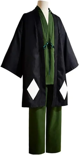 Vista 3 de Men Costume Outfit Kimono Uniform Cloak Anime Full Set With Hat Suit Urahara Kisuke