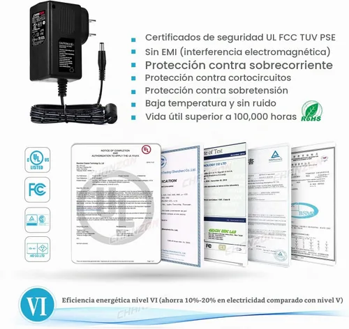 Vista 3 de [Listado UL] CHANZON 12V 1A 12W Fuente de alimentación AC DC Adaptador