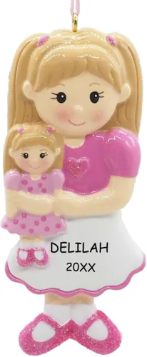 Vista 5 de Adorno de Navidad personalizado para niñas y niños (castillo de hielo azul)