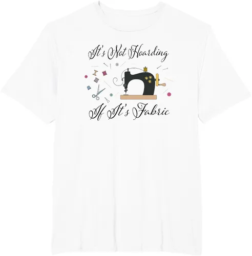 Vista 14 de It's Not Hoarding If Its - Camiseta de costura para acolchado, Blanco, S