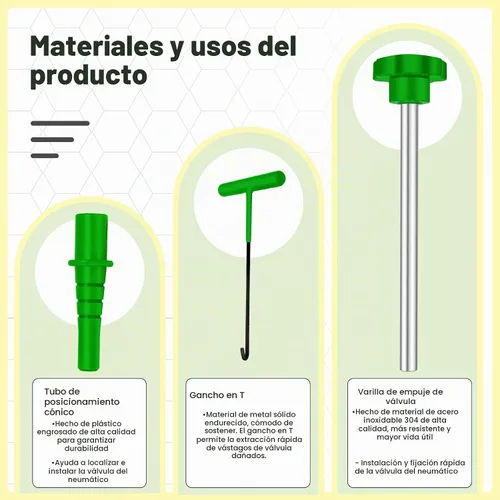Vista 2 de Kit de herramientas de reemplazo rápido de núcleo de vástago de válvula de neumático de 38 piezas, juego de herramientas de vástago de válvula
