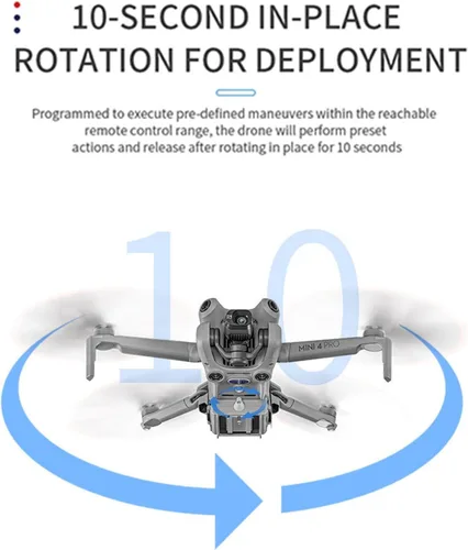 Vista 5 de Airdrop - Sistema de carga útil para DJI Mini 4 Pro Drone Airdrop Transporte Entrega Liberación Dispositivo Lanzador de Clip para Mini 4 Pro