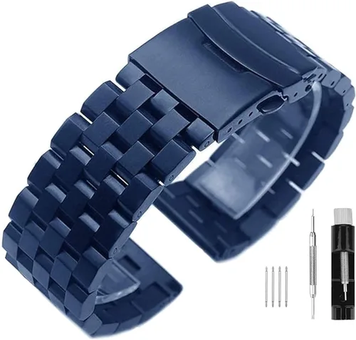 Vista 11 de Correas de reloj de metal cepillado para hombres y mujeres, correa de reloj de acero inoxidable sólido 18/20/22/24/26mm, correa de reloj de pulsera
