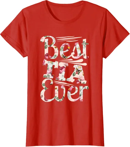 Vista 39 de Camiseta para mujer con texto en inglés "Best Tia Ever" Negro