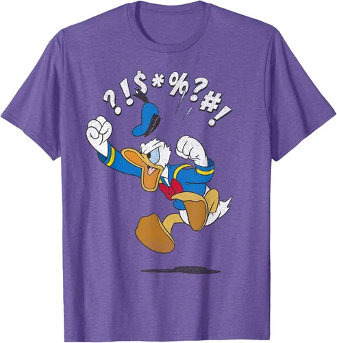 Vista 6 de Disney Mickey And Friends - Camiseta vintage de Donald Duck Angry Jump, Negro