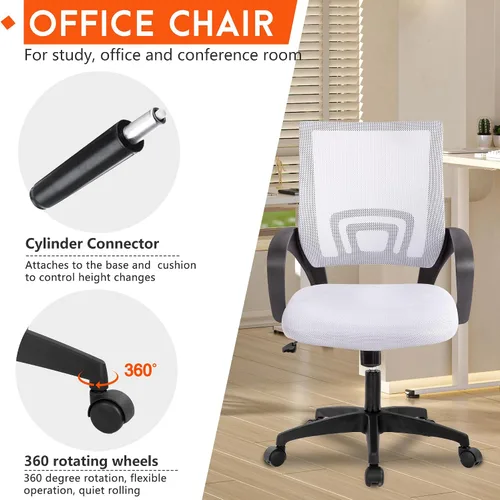 Vista 4 de PayLessHere Silla de oficina en casa, silla de escritorio para computadora, silla ergonómica ajustable, soporte lumbar, reposabrazos ejecutiva