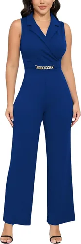 Vista 104 de DeftSharp Overol largo y elegante para mujer, sexy, para cóctel, fiesta, club, casual, para trabajo