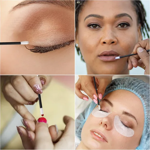 Vista 5 de 700 varitas de labios desechables – Cepillos de labios, lápiz labial y aplicadores de brillo – Herramienta de belleza sin pelusa