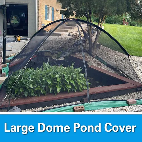 Vista 6 de Kapler Red de cúpula para cubierta de estanque – Protector grande de piscina de peces de jardín al aire libre de 13 x 17 pies con cremallera