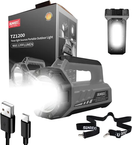 Vista 9 de SUNREI 2000LM - Linterna de caja recargable, linterna de emergencia