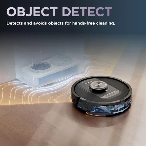 Vista 9 de Shark PowerDetect NeverTouch, Autovaciado y Autollenado, Robot Aspirador y Mopa sin Bolsa, Capacidad de Suciedad de 30 Días, Base HEPA, Tanque