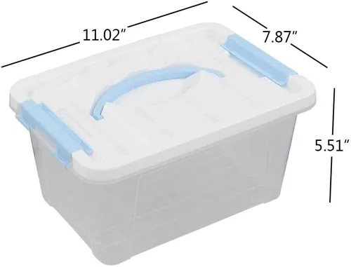 Vista 2 de Paquete de 6 cajas de almacenamiento con cierre transparente, contenedor de almacenamiento pequeño con asa