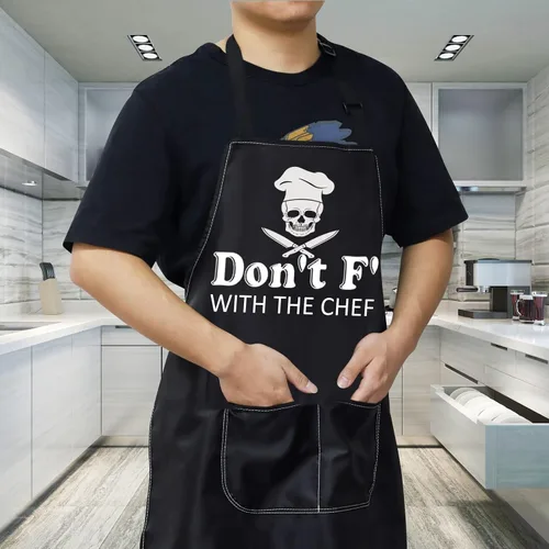 Vista 5 de WZMPA Divertido delantal de cocina ajustable para cocinar, regalos de chef Don't f' With The Chef Baking Grill Delantales para papá y hombres