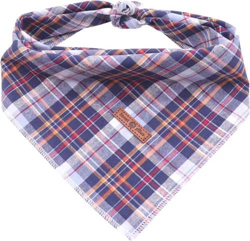 Vista 14 de Lionet Paws Bandana para Perro de Algodón Lavable Pañuelo Bufanda Bandana Triangular para Perros Pequeños Medianos y Grandes Cuadrícula Negra