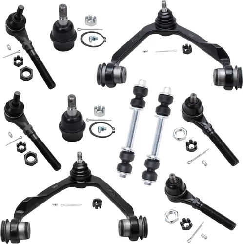 Vista 73 de Detroit Axle - Kit de suspensión delantera de 10 piezas para Jeep 2002-2004
