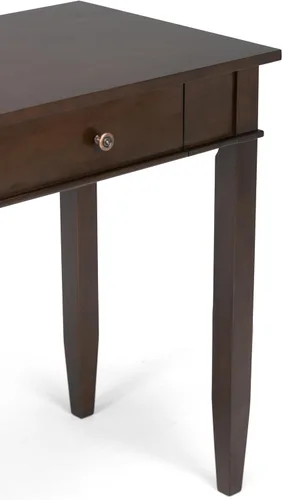 Vista 9 de SIMPLIHOME Carlton Desk - Escritorio de madera maciza de 42 pulgadas de ancho en marrón moreno, mesa de computadora de oficina en casa de transición