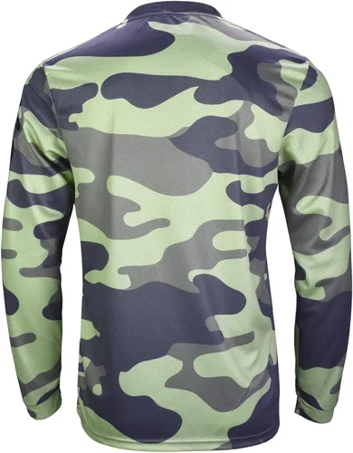 Vista 3 de Camisetas de ciclismo de montaña para hombre, manga larga, MTB Off-Road Motocross Jersey de secado rápido y absorbe la humedad