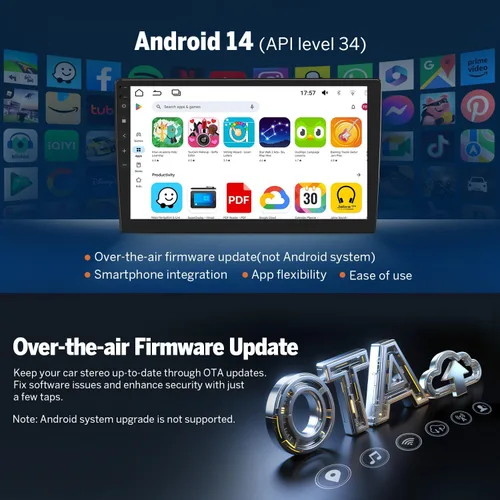 Vista 7 de Eonon Estéreo de coche de 9 pulgadas 4+64G para Ford F150 (2009-2014), Android 14 inalámbrico CarPlay y Android Auto, Bluetooth 5.4, pantalla táctil