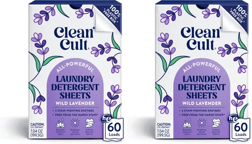 Vista 13 de Cleancult Hojas de detergente para ropa – Caja resellable – 3 enzimas que combaten las manchas – Sin fragancia – 60 cargas – Libre de productos