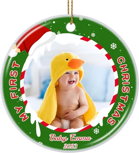 Vista 21 de Adornos de foto de perro personalizados, adornos personalizados con nombre y foto de cachorro de mascota para el árbol de Navidad, regalos