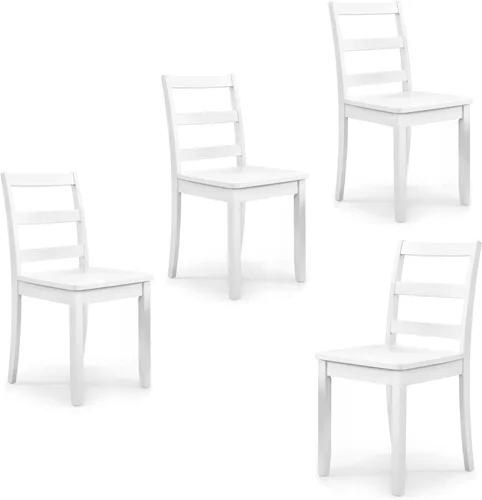 Vista 13 de ERGOMASTER Juego de 4 sillas de comedor de madera, sillas de cocina de madera sin brazos con respaldo, sillas laterales de restaurante para estudio