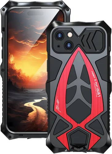 Vista 11 de Funda de metal para iPhone 13 Pro a prueba de golpes con aluminio y goma de silicona híbrida de triple capa de protección contra caídas de grado