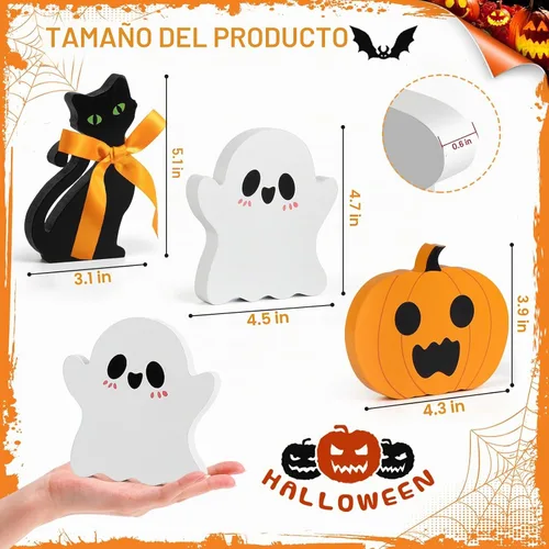 Vista 2 de COCHIE 3 bonitas decoraciones de mesa de Halloween espeluznantes