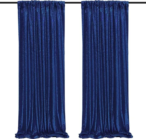 Vista 10 de Poise3EHome - Cortinas de lentejuelas con purpurina champagne, 2 piezas de 2 x 8 pies, paneles de purpurina para fiesta de Halloween, fiesta